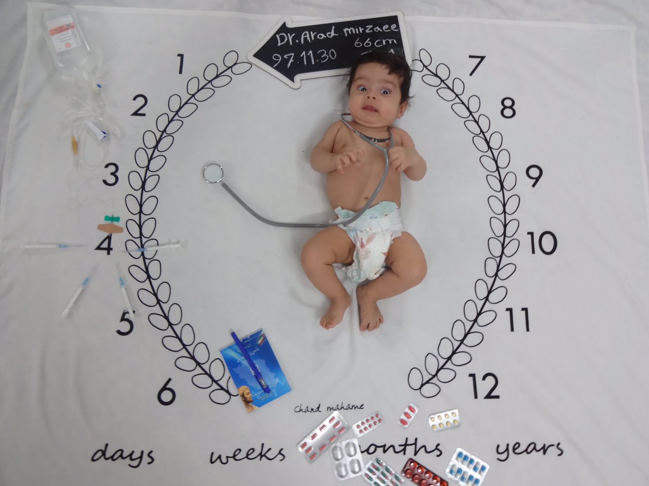 پارچه ماه شمار طرح شاخه زیتون هیراد پورعسگری