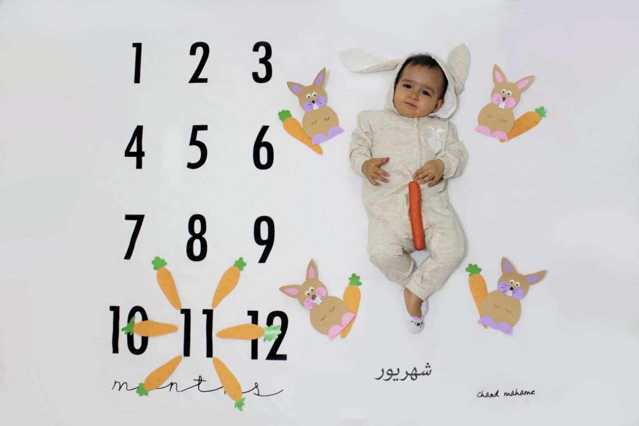 پارچه ماهگرد نوزاد طرح کلاسیک هیراد پورعسگری