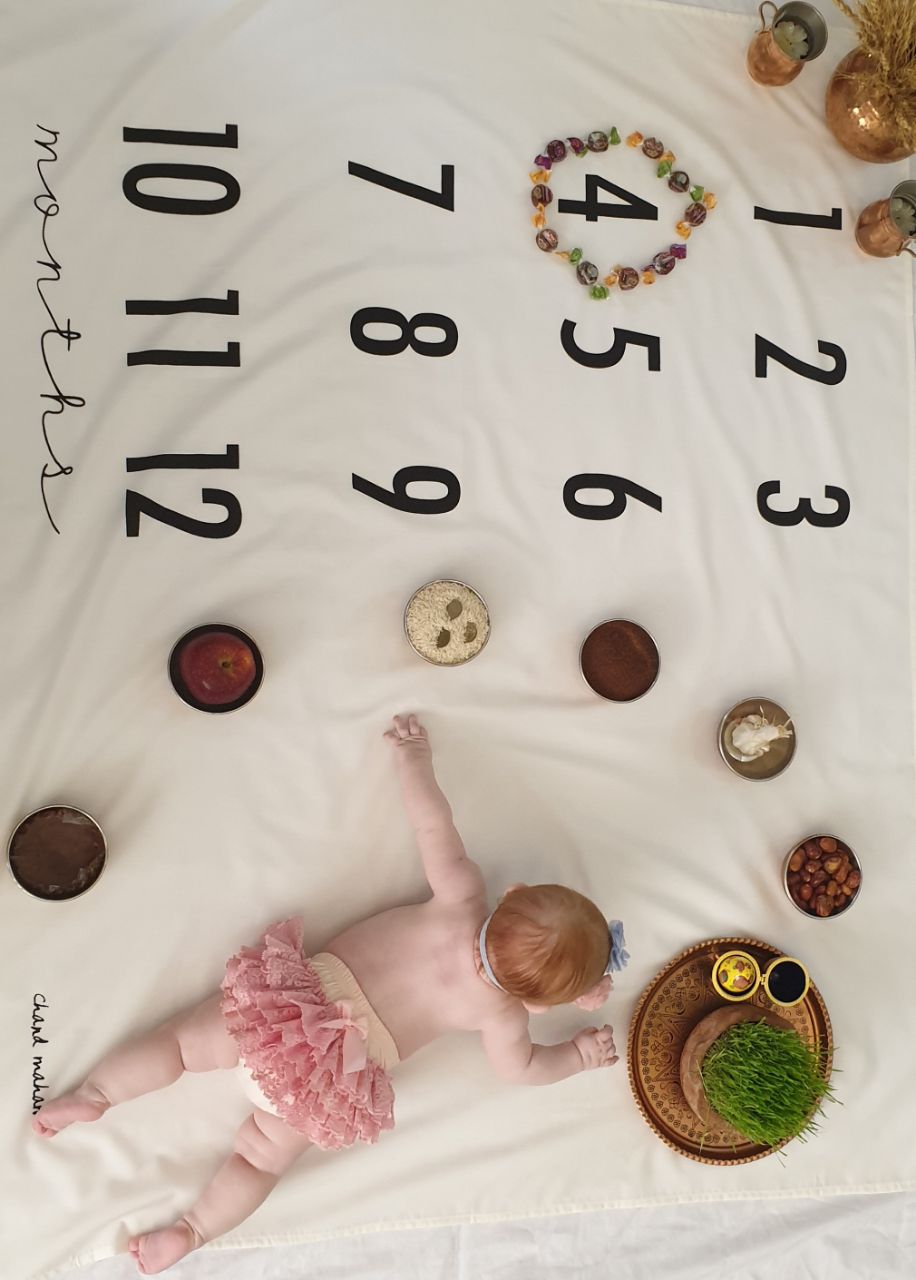 پارچه ماهگرد نوزاد طرح کلاسیک هیراد پورعسگری