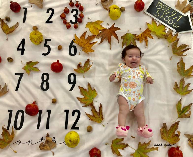 پارچه ماهگرد نوزاد طرح کلاسیک هیراد پورعسگری