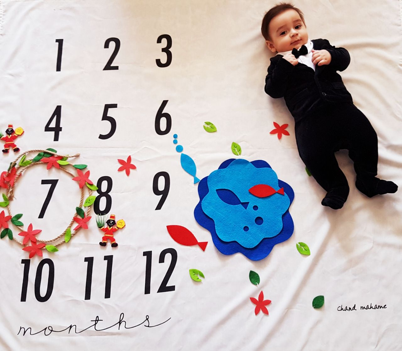 پارچه ماهگرد نوزاد طرح کلاسیک هیراد پورعسگری