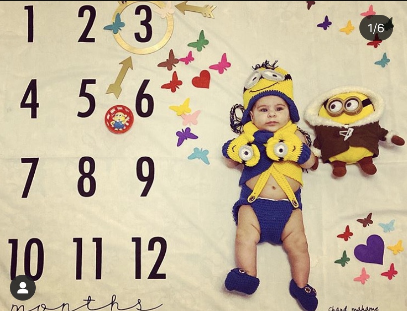 پارچه ماهگرد نوزاد طرح کلاسیک نیوان حسینی نقوی