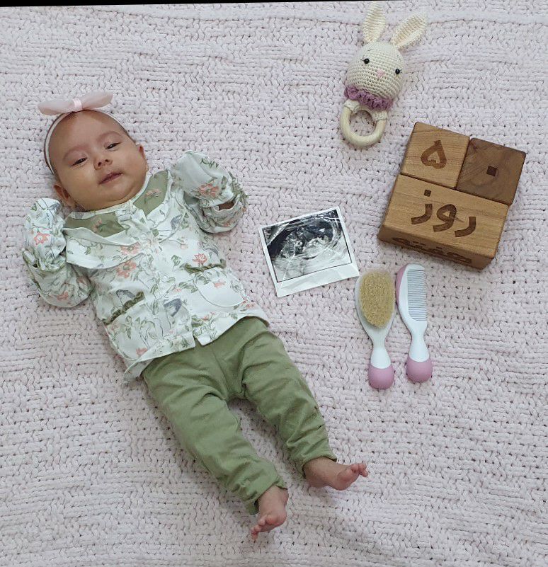 یک ماهگی نوزاد رادین و آیلین اسکندرزاده