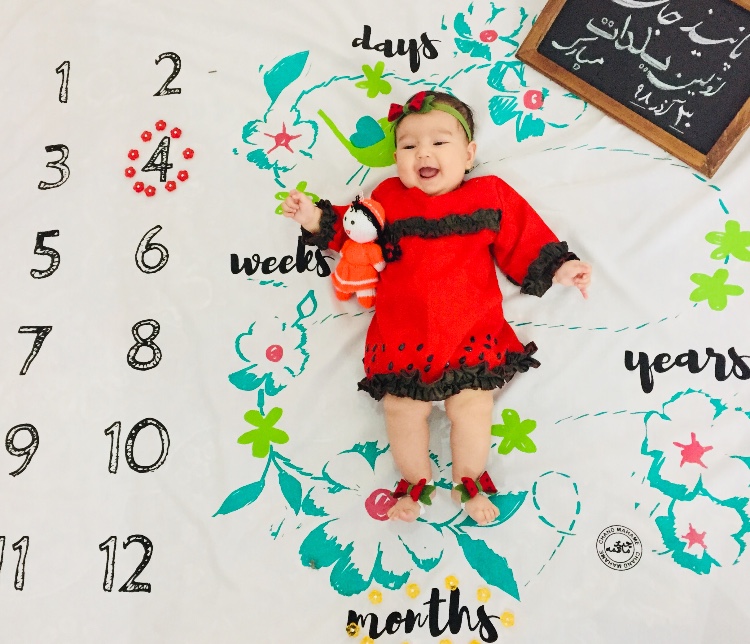 پارچه ماهگرد طرح ونوس رنگی زهراجهاد