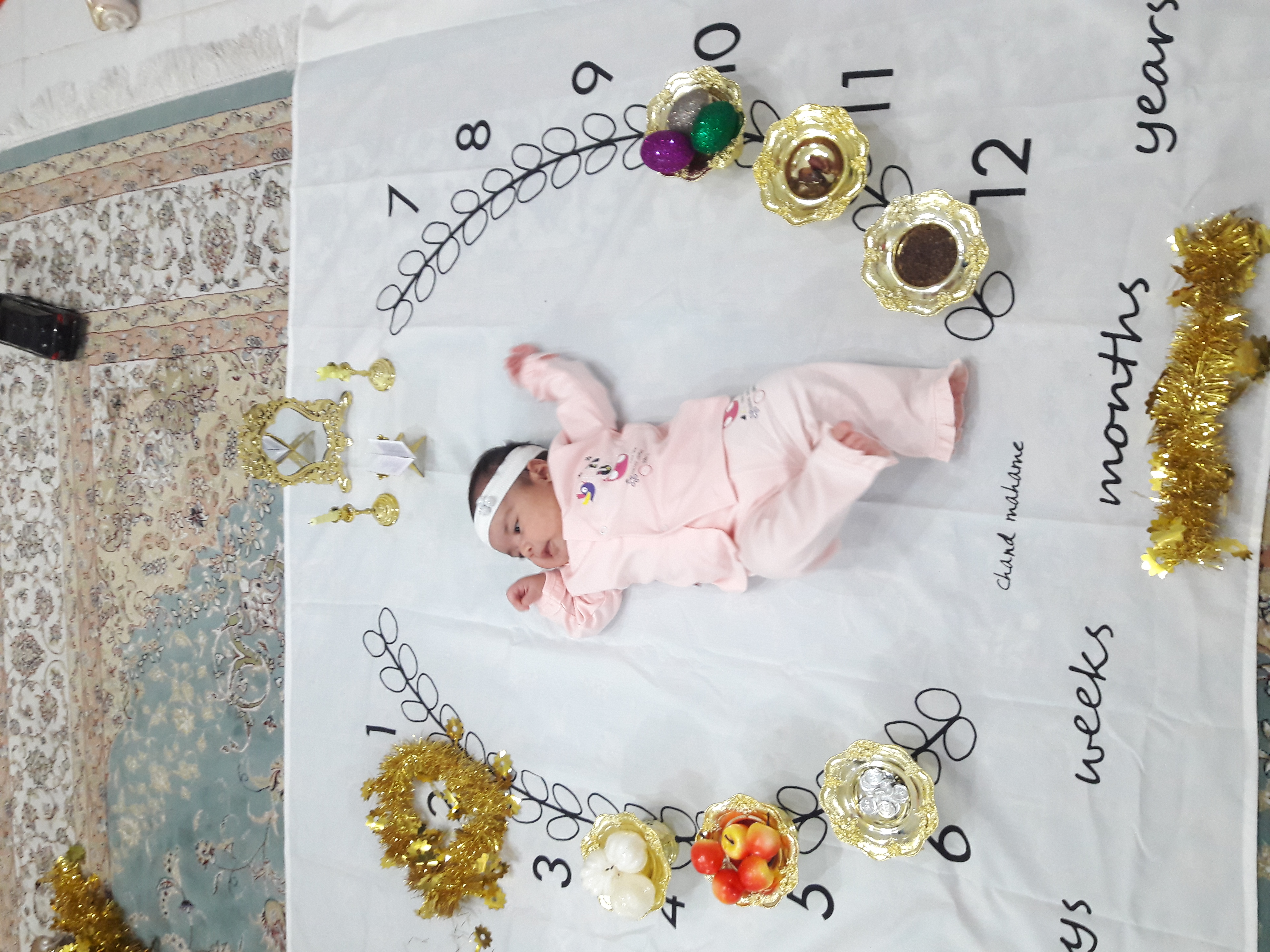 پارچه ماه شمار طرح شاخه زیتون فاطمه صفایی