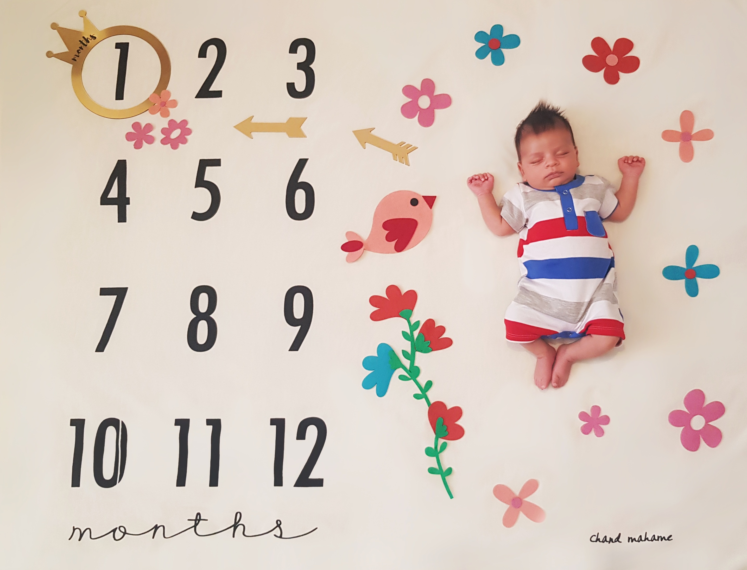 پارچه ماهگرد نوزاد طرح کلاسیک رعنا شکوهی