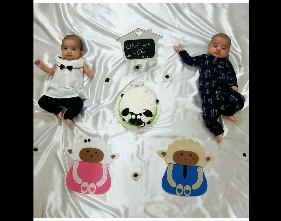 عکس نوزادان دوقلو نارین  و نویان شهبازی
