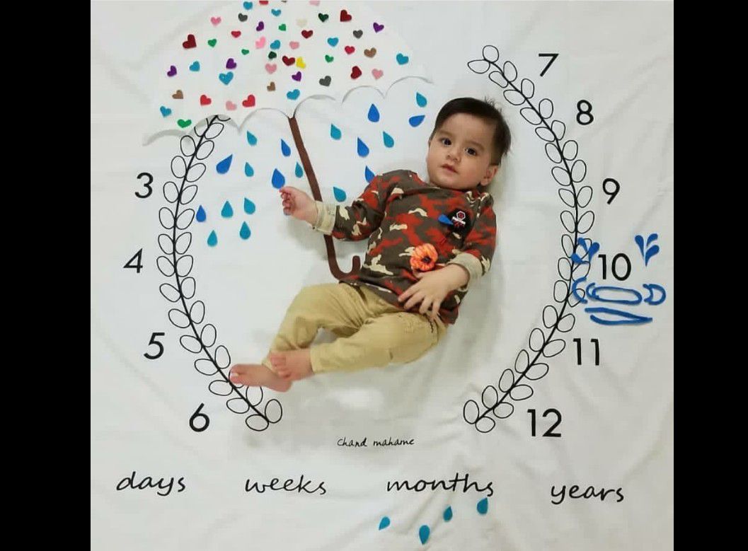 پارچه ماه شمار طرح شاخه زیتون نارین  و نویان شهبازی