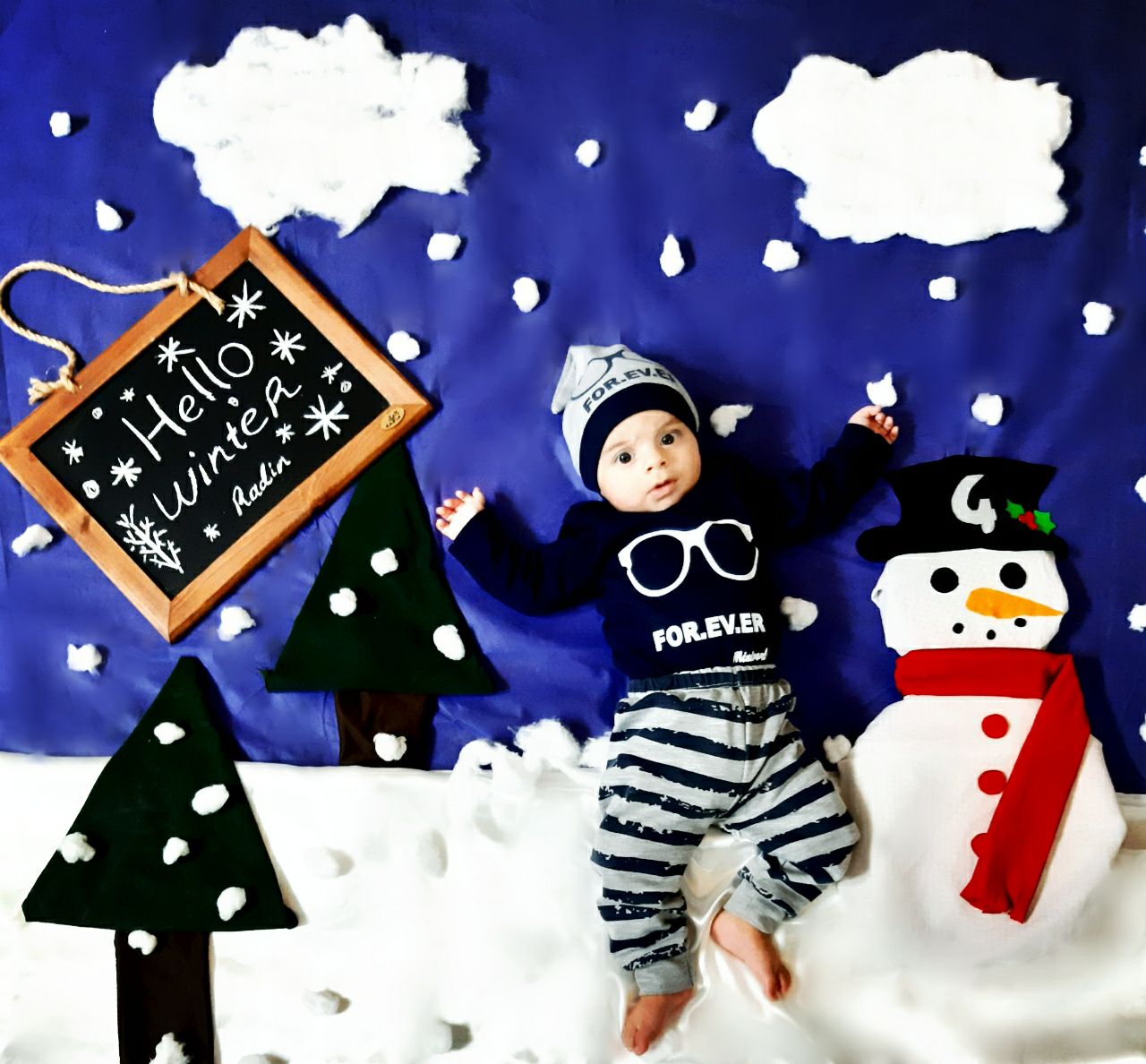 تم عکس زمستانی نوزاد رادین عربی