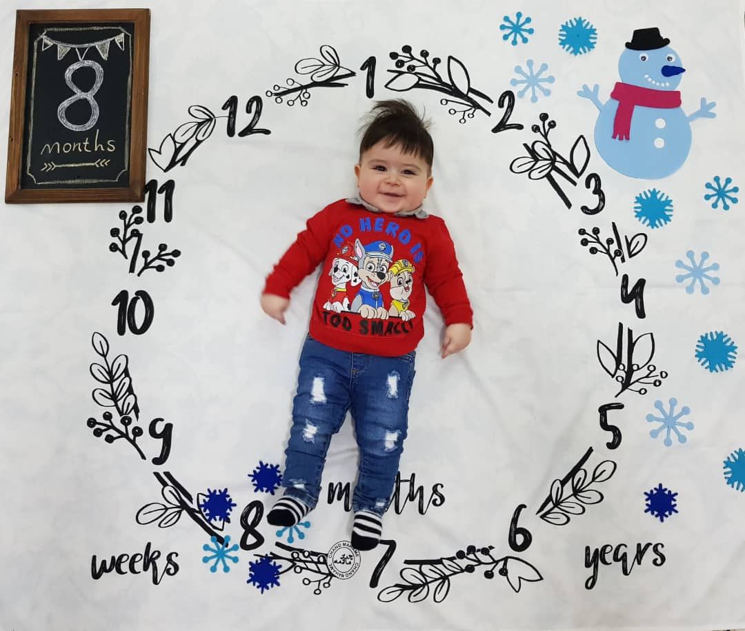 تم عکس زمستانی نوزاد رهام وثوقی