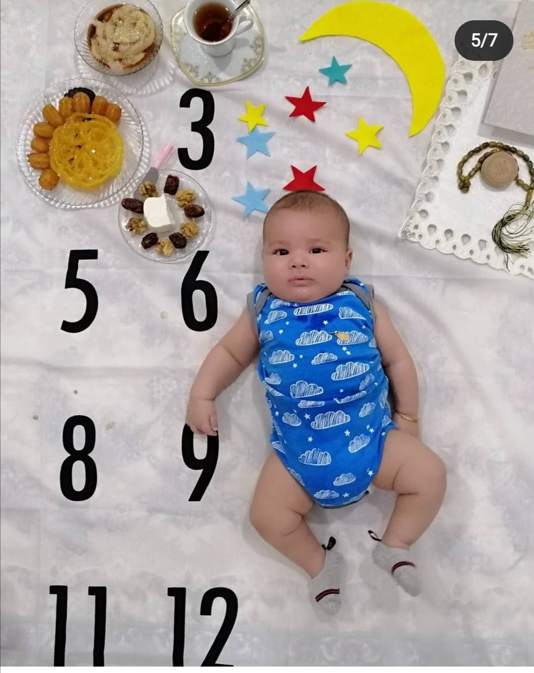 پارچه ماهگرد نوزاد طرح کلاسیک سیدکسری حسینی گهر