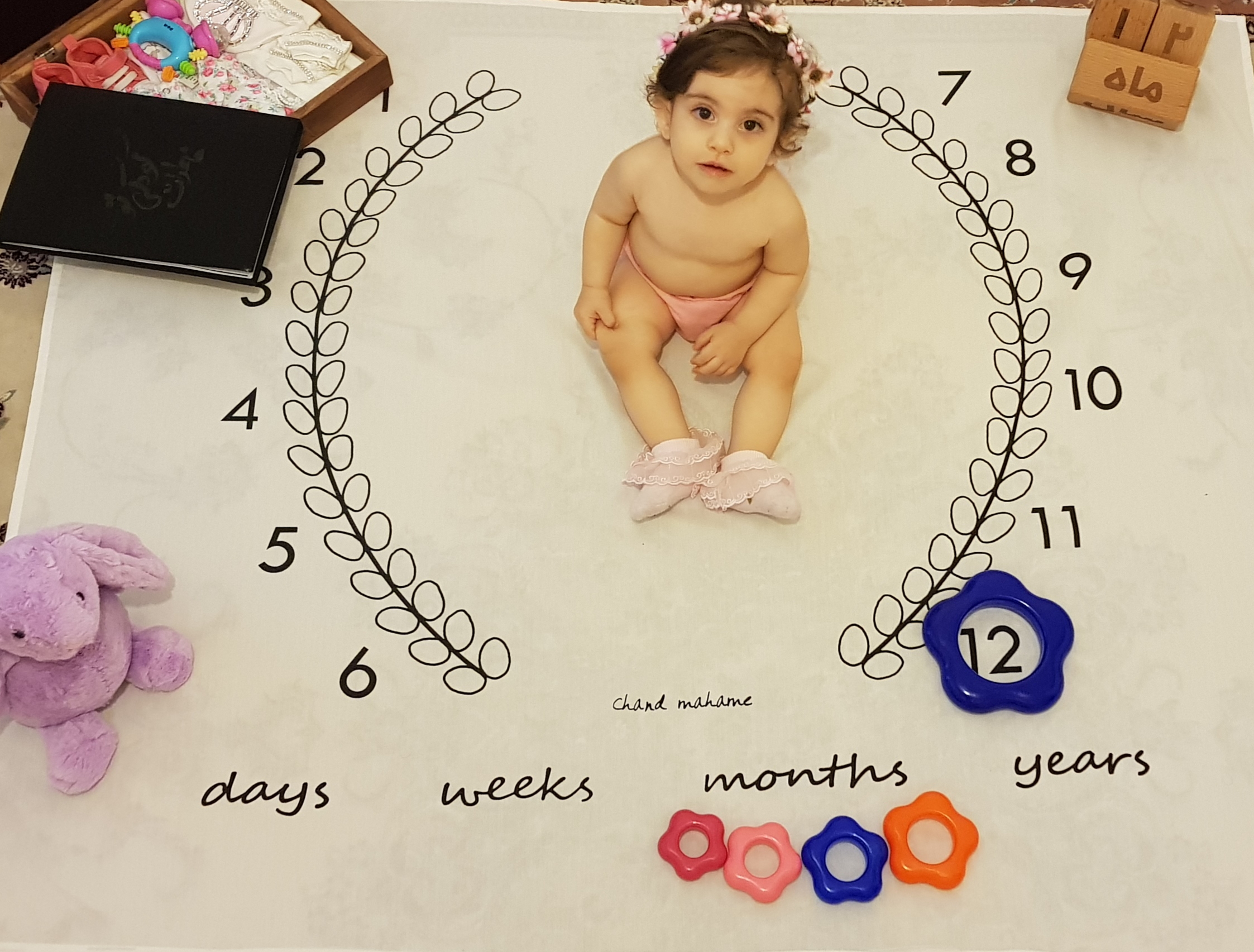 پارچه ماه شمار طرح شاخه زیتون ترمه امینی