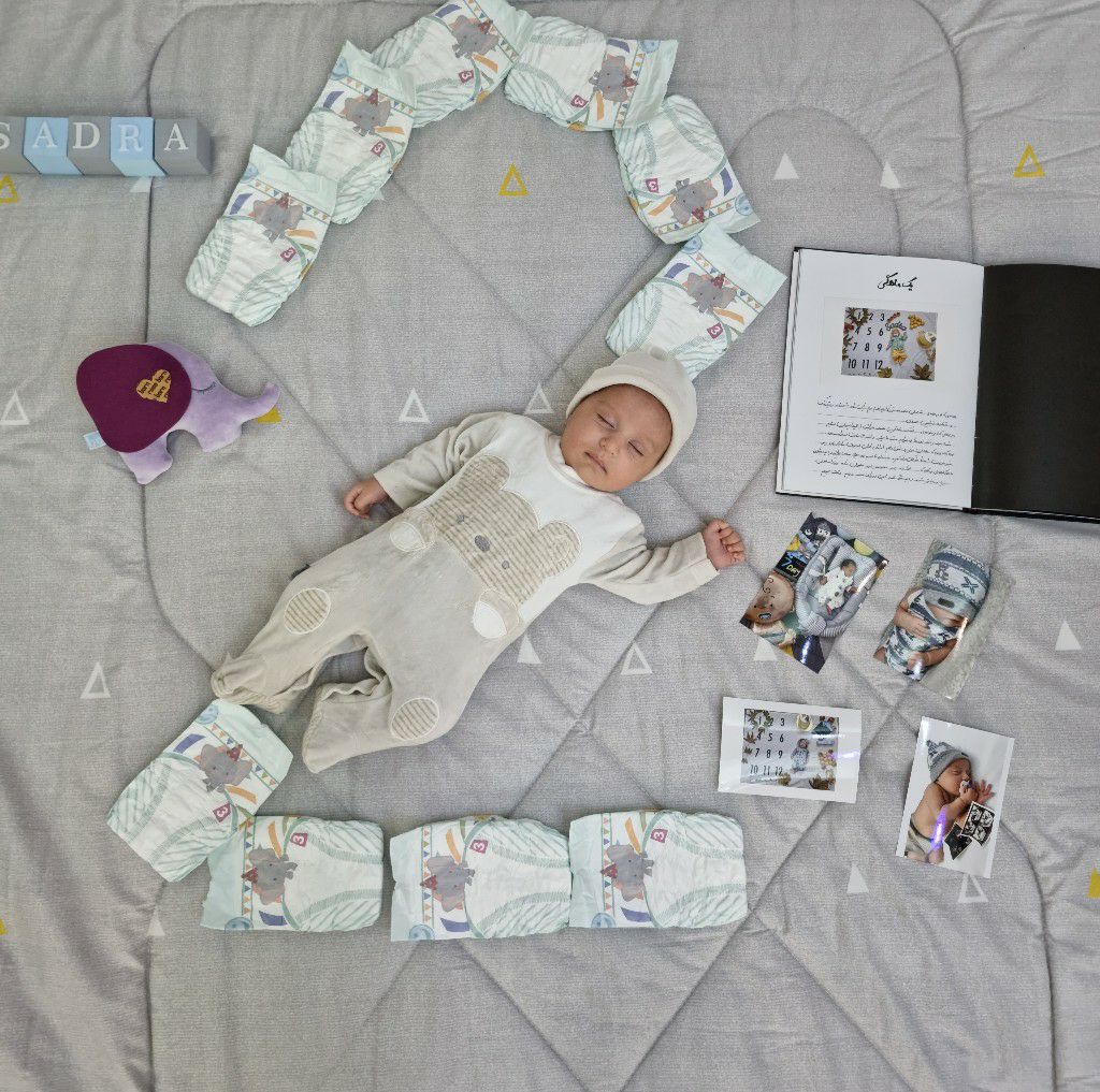 پارچه ماهگرد نوزاد طرح کلاسیک صدرا صالحی