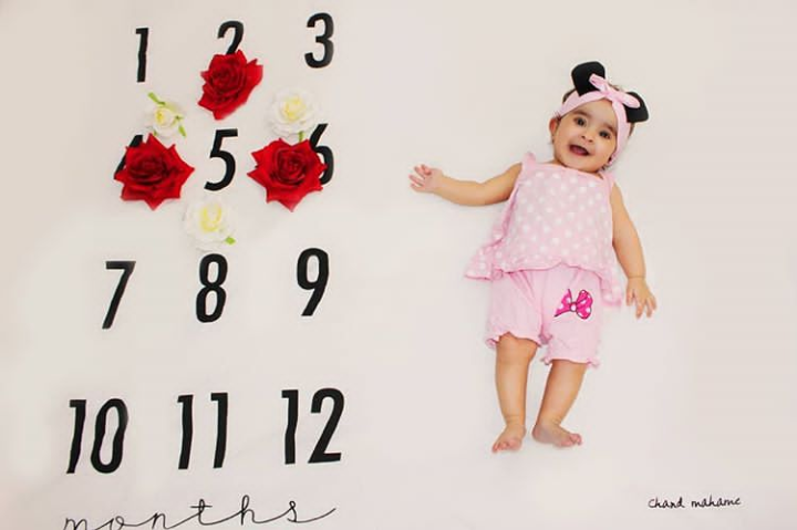 پارچه ماهگرد نوزاد طرح کلاسیک حلما سلامت