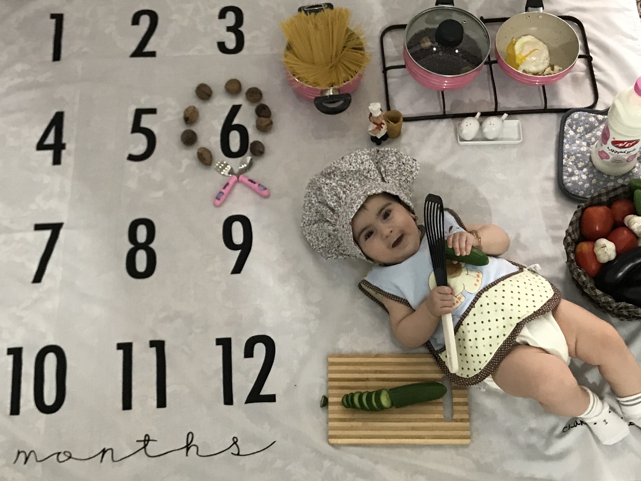 پارچه ماهگرد نوزاد طرح کلاسیک ال آی عاقلی