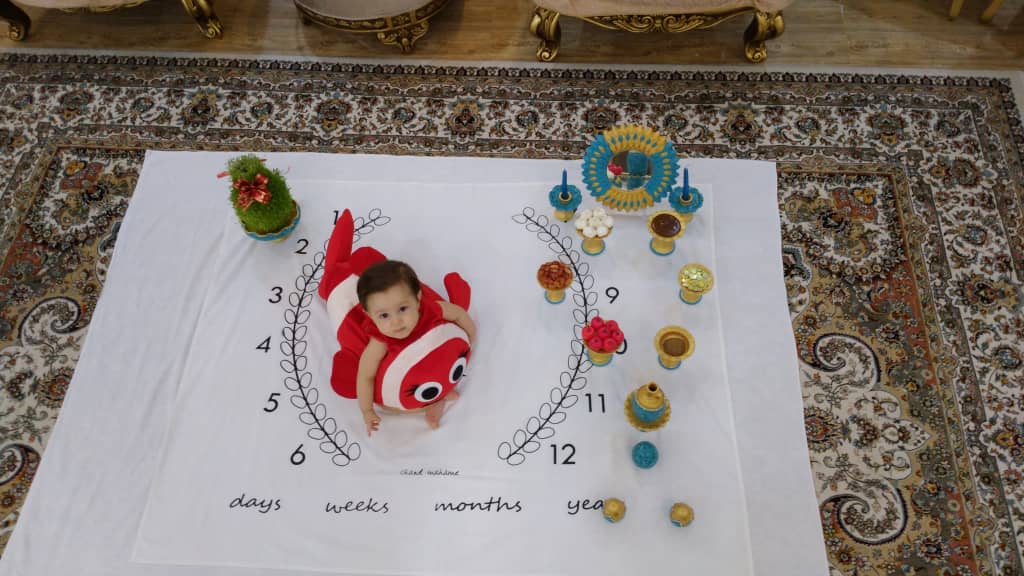 پارچه ماه شمار طرح شاخه زیتون سلین آصفی زاده